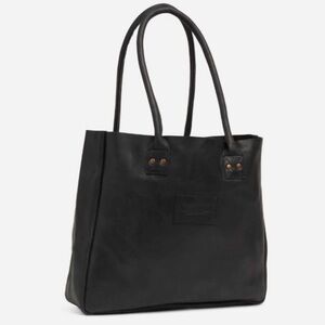 Parker Clay Merkato Signature Sophisticated Black Leather Tote Bag